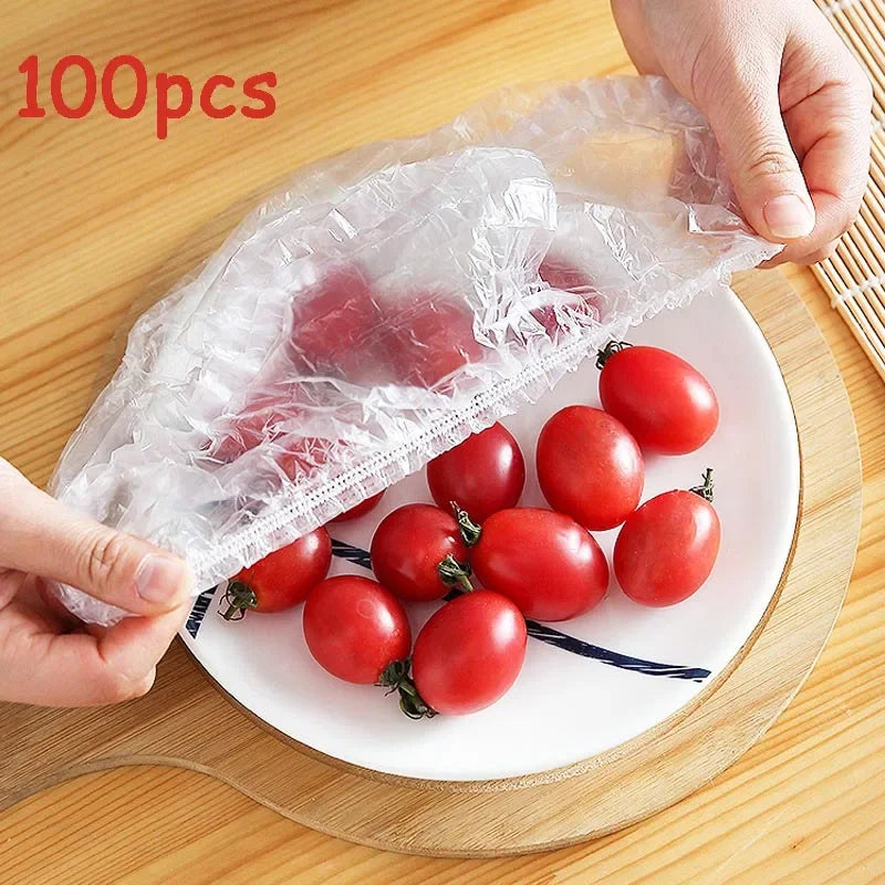 200 Pcs Disposable Plastic Wrap Food Cover